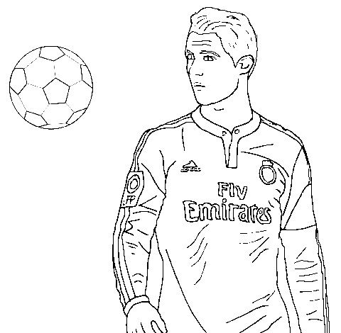 Cristiano Ronaldo and Ball Coloring Page Cristiano ronaldo Ronaldo
