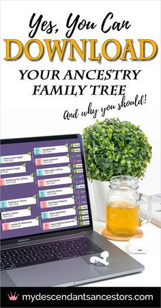 Yes, You Can Download Your Ancestry Family Tree! | My Descendant's Ancestors #genealogy #ancestry #familyhistory Genealogy Websites, Genealogy Forms, Genealogy Book, Genealogy Chart, Genealogy Research, Ancestry Chart, Genealogy Humor, Free Ancestry Sites, Ancestry Forms