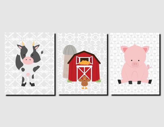 Farm Animals Decor Nursery Pig Cow Barn By Vtdesigns Farm Animals Decor Nursery Pig Cow Barn By Vtdesigns