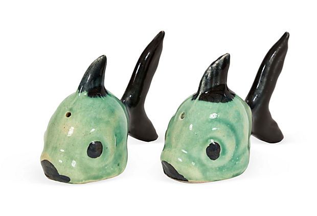 Vintage 1950s Fish Salt and Pepper Shakers