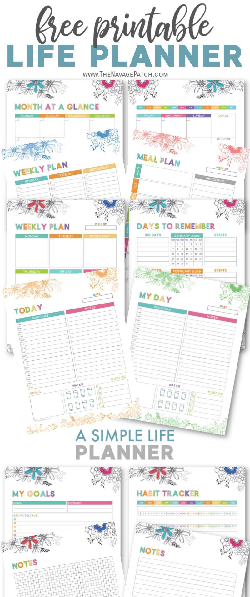 A Uncomplicated Lifetime Planner No cost Printables - The Navage Patch picture regarding Printable Life Planner named A Easy Lifestyle Planner Totally free Printables - The Navage Patch