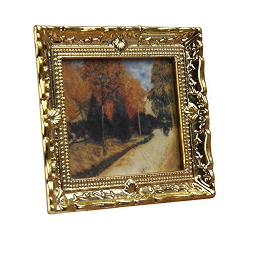 Miniature Handsome Rectangular Picture Frame WALNUT DOLLHOUSE Miniatures 1:12