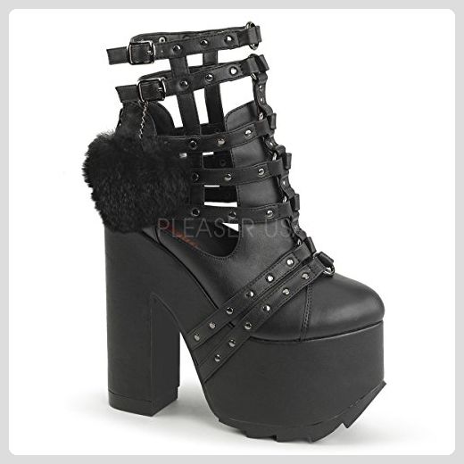 Demonia Damen Plateaustiefel Cramps 05 mattschwarz Gr. 36 Stiefel schwarze Gr. 36