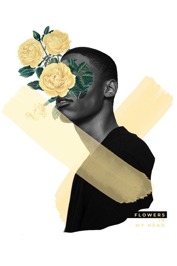 Photoshop Skillshare classes: how to make a floral digital collage portrait