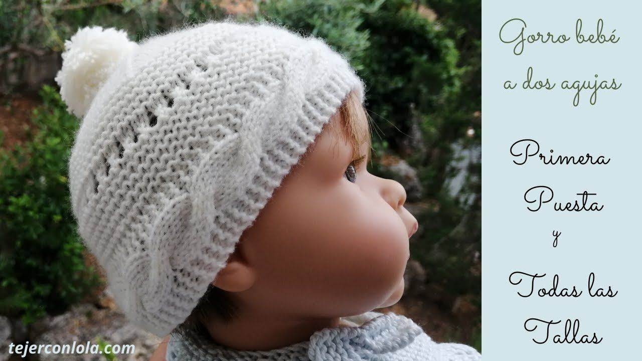 Gorro recien nacido dos agujas sales