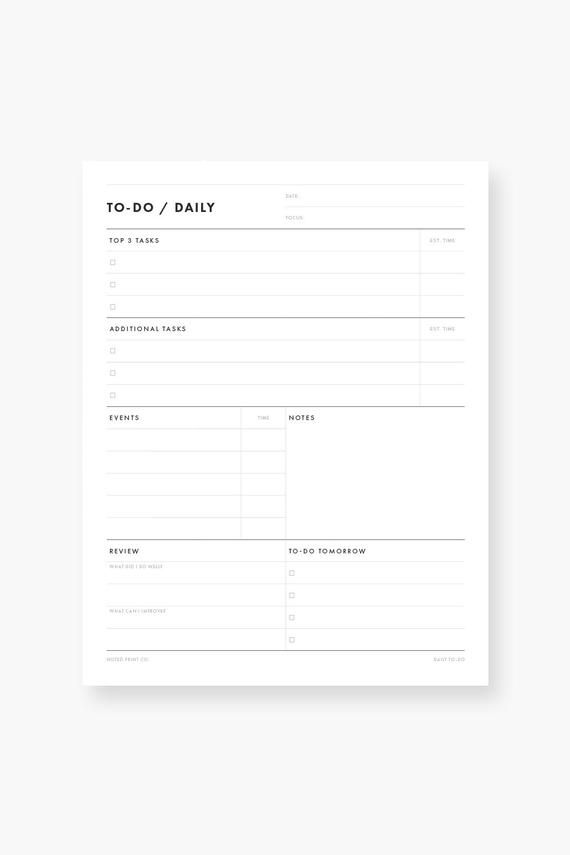 Printable Day by day Schedule PDF, Productiveness Planner, Docket photo about Productivity Planner Pdf named Printable Everyday Timetable PDF, Efficiency Planner, Docket
