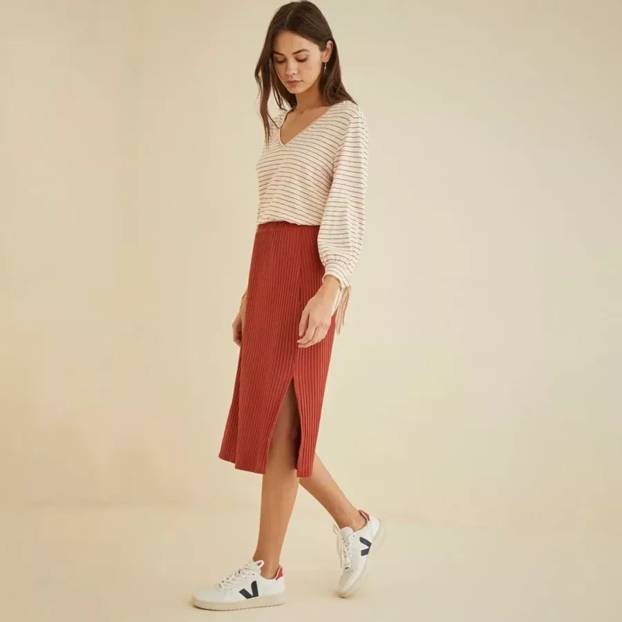 Amour Vert: Fashion for A Better Future - Beauty News NYC - The First Online Beauty Magazine Ribbed Skirt, Beauty Magazine, Beauty News, Sustainable Clothing, Stroll, Instagram Profile, Harem Pants, Fashion Accessories, Nyc