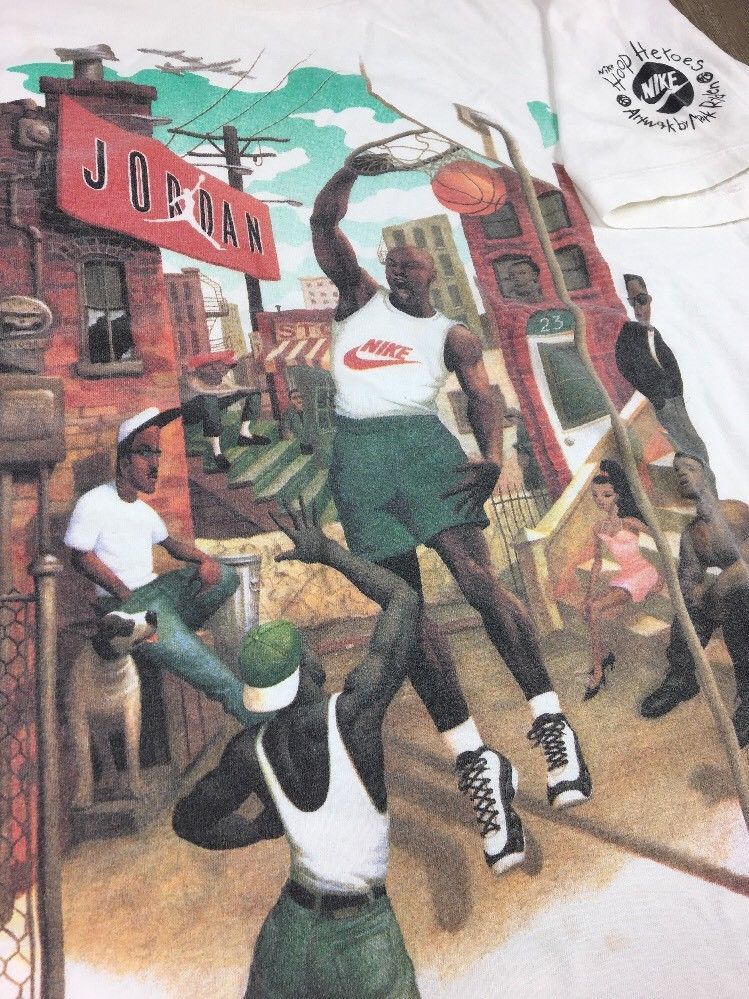 Vintage Nike Jordan Hoop Heroes 90s Michael Jordan T-Shirt LARGE #MichaelJordan | Michael jordan