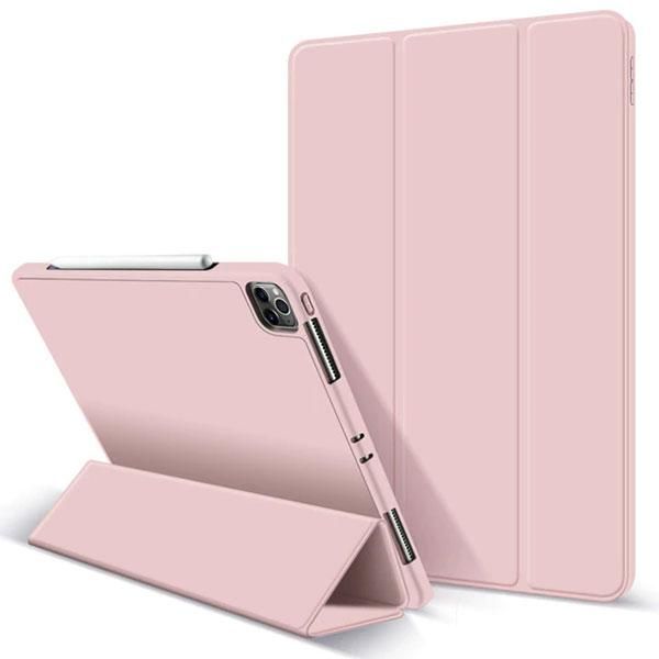 iPad Pro Case 2020 12.9 inch 4th Gen Pencil Holder Pink Leather Cover