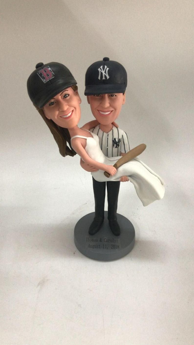 Red Sox Personalized Wedding Cake Toppers Red Sox Groom NY Etsy in