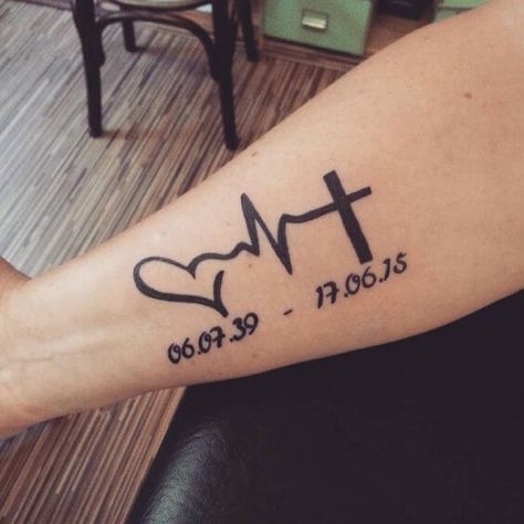 Heartbeat Tattoos For Men Remembrance Tattoos Tattoos For Guys