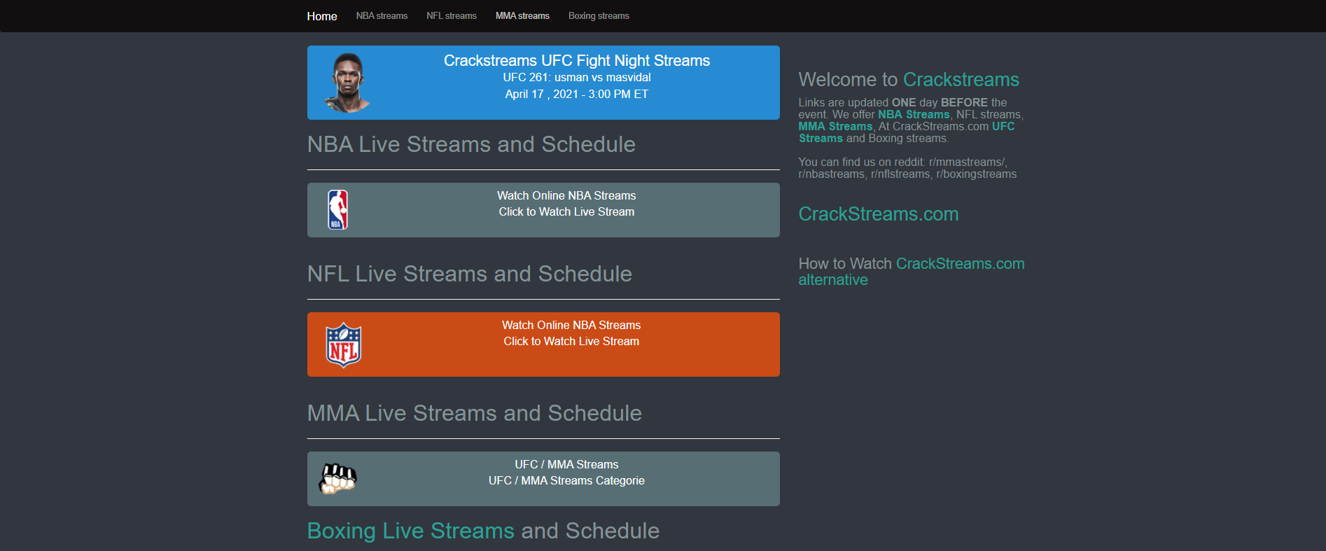 Pin on Crackstreams