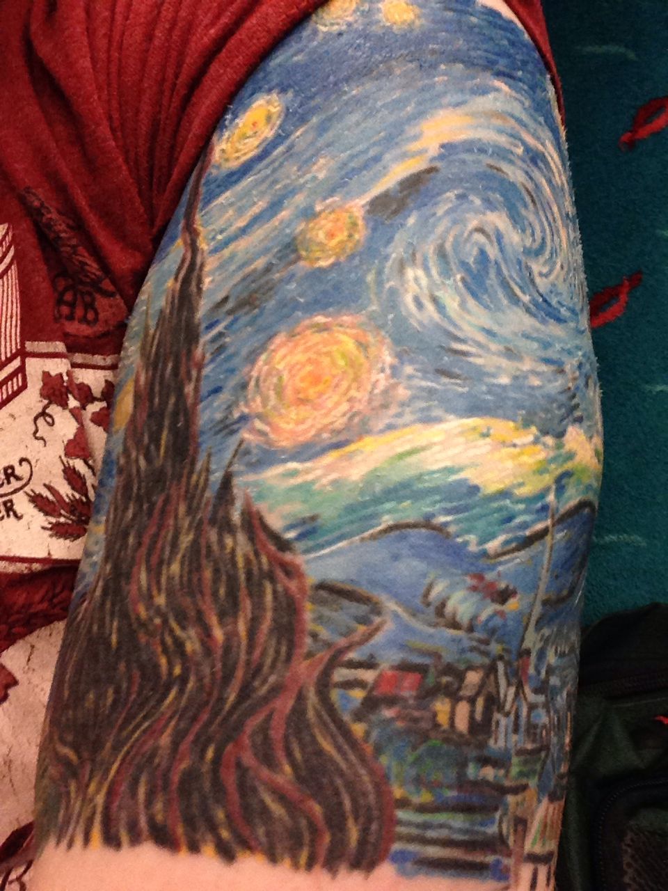 Van Gogh's Starry Night. Starry night tattoo, Starry