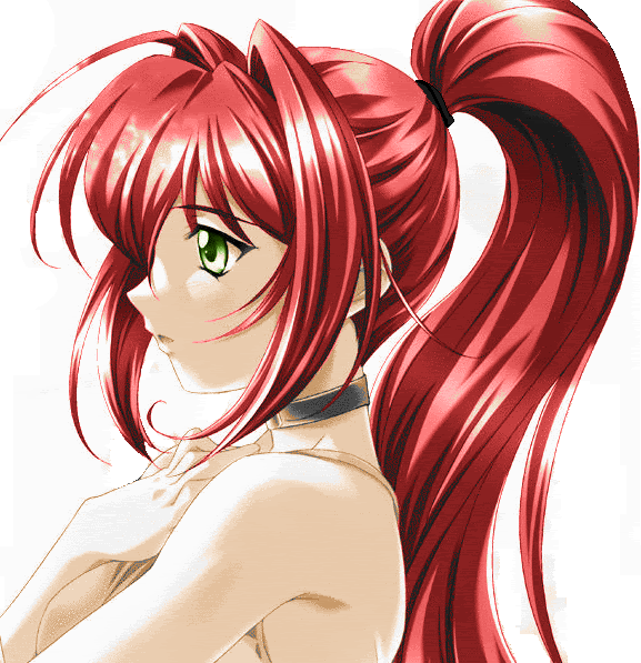 Anime girls with red hair and green eyes