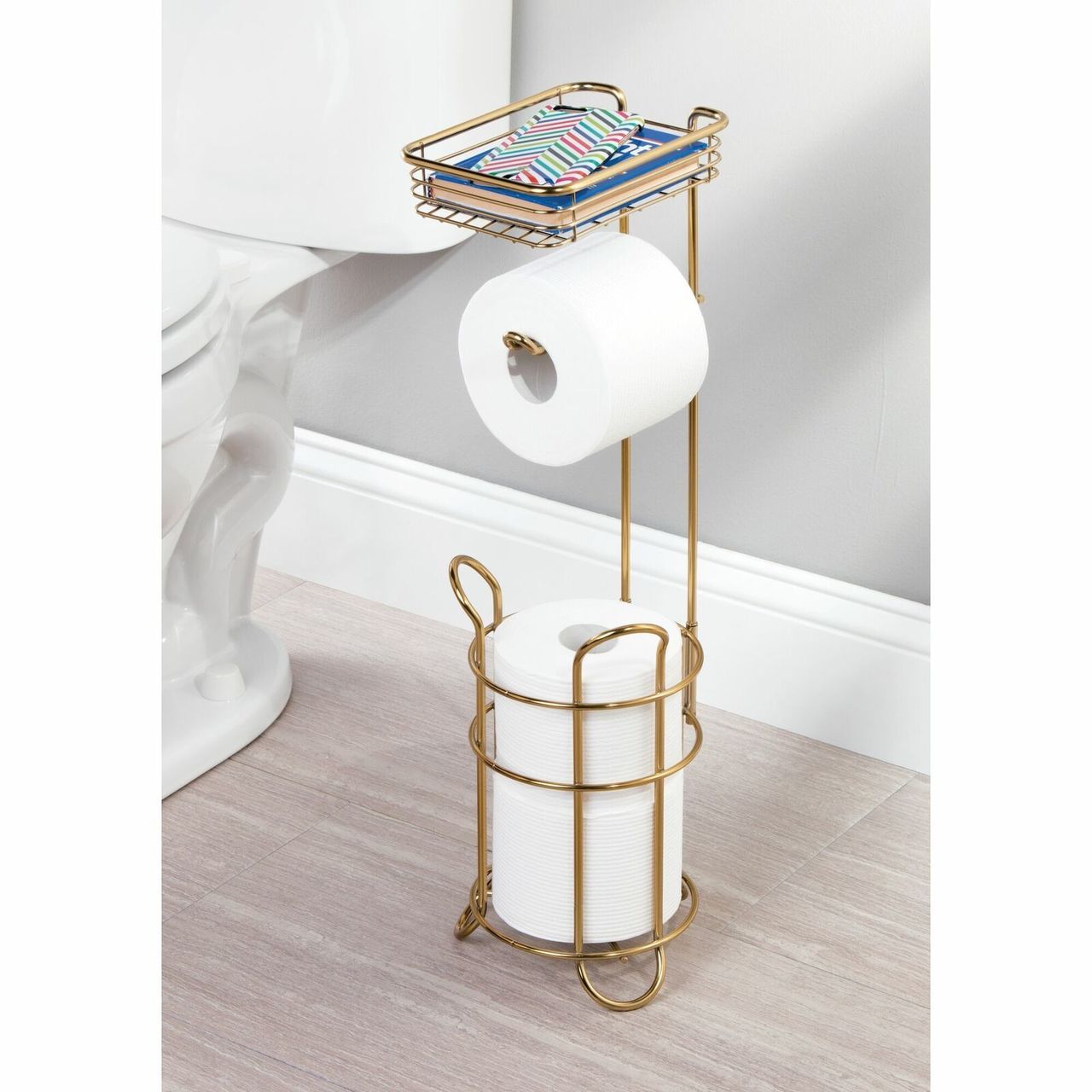 Toilet Tissue Paper Roll Dispenser Storage Shelf In 2021 Bathroom Accessories Design Bathroom Essentials Toilet Paper Holder Stand