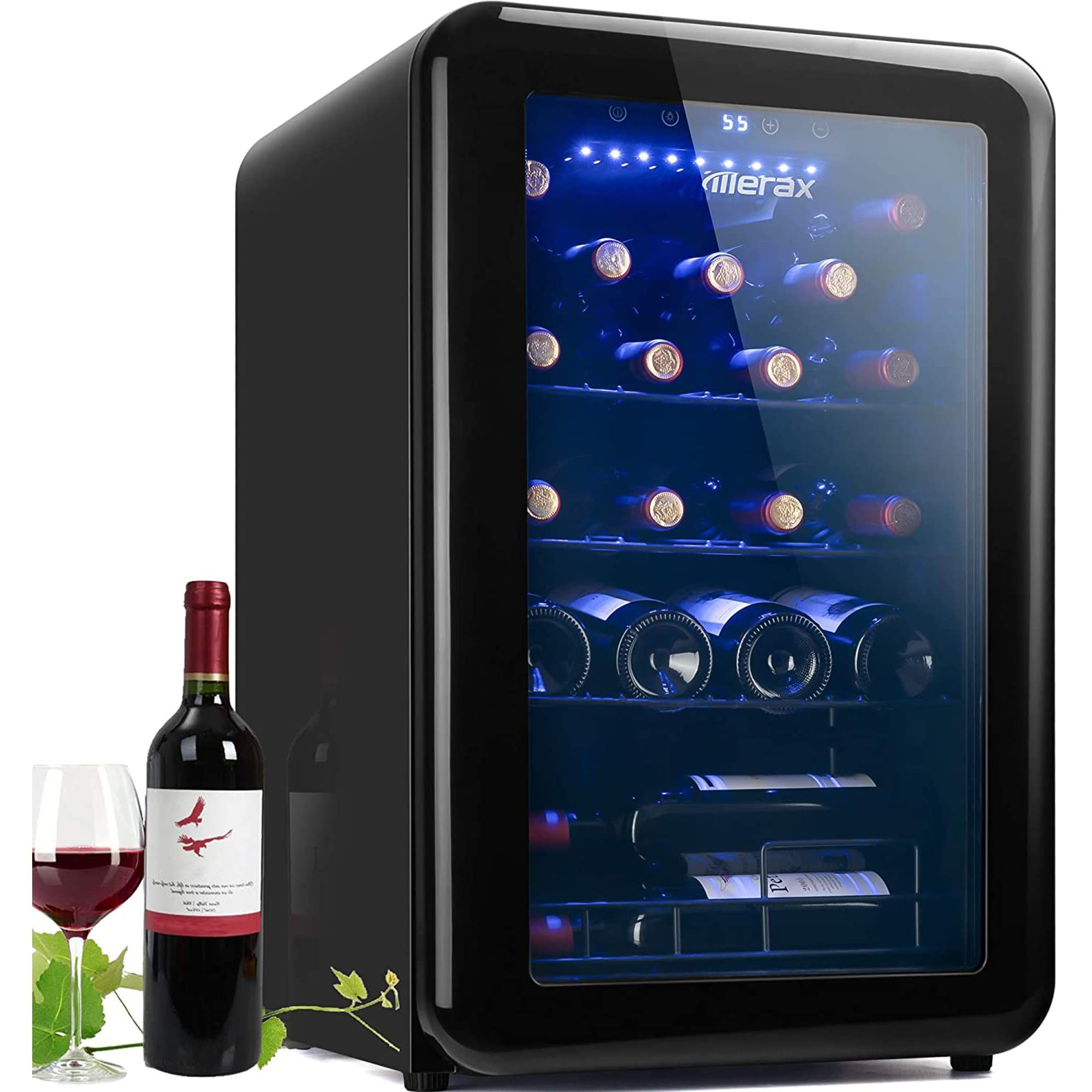 Merax 24 Bottle Retro Wine Cooler - Quiet Counter Top Wine Chiller