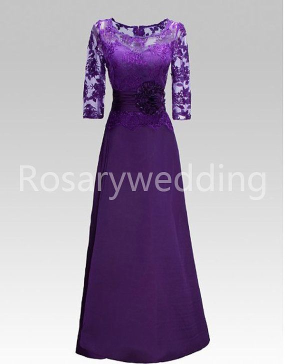 Purple 3/4 Sleeve Dress