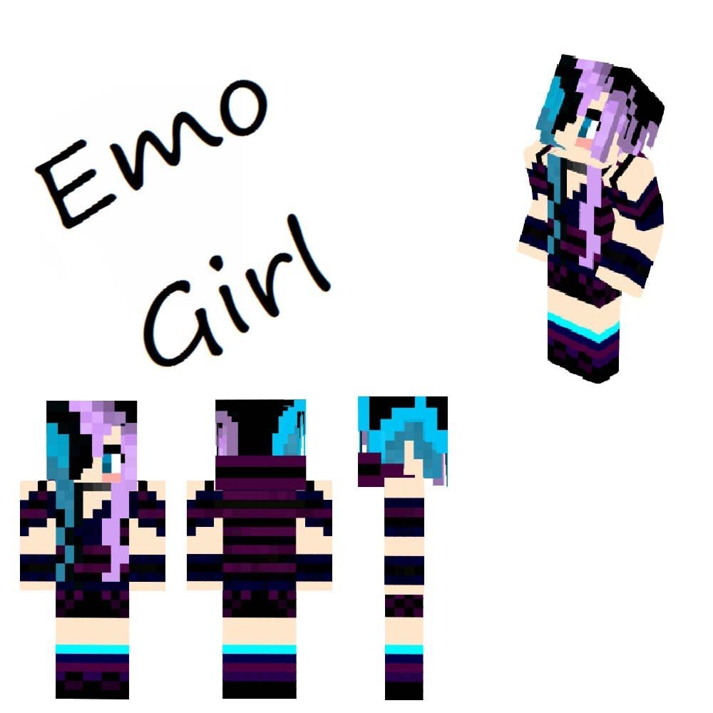 Minecraft PC Emo Girl custom skin creation YouTube