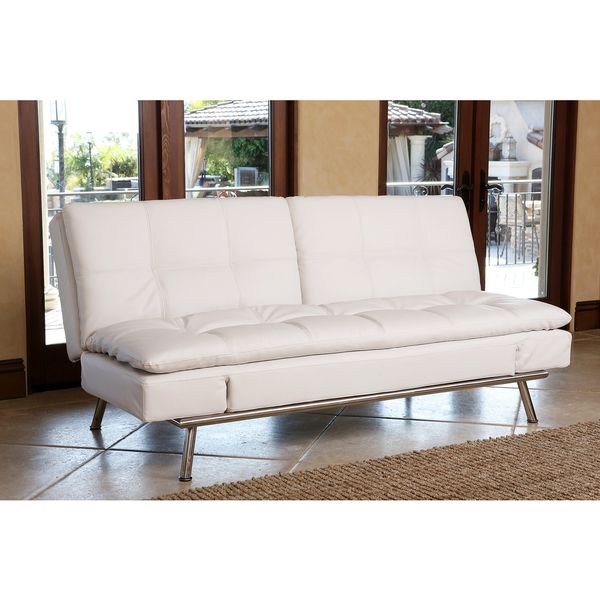 Abbyson Marquee White Convertible Sofa H O M E
