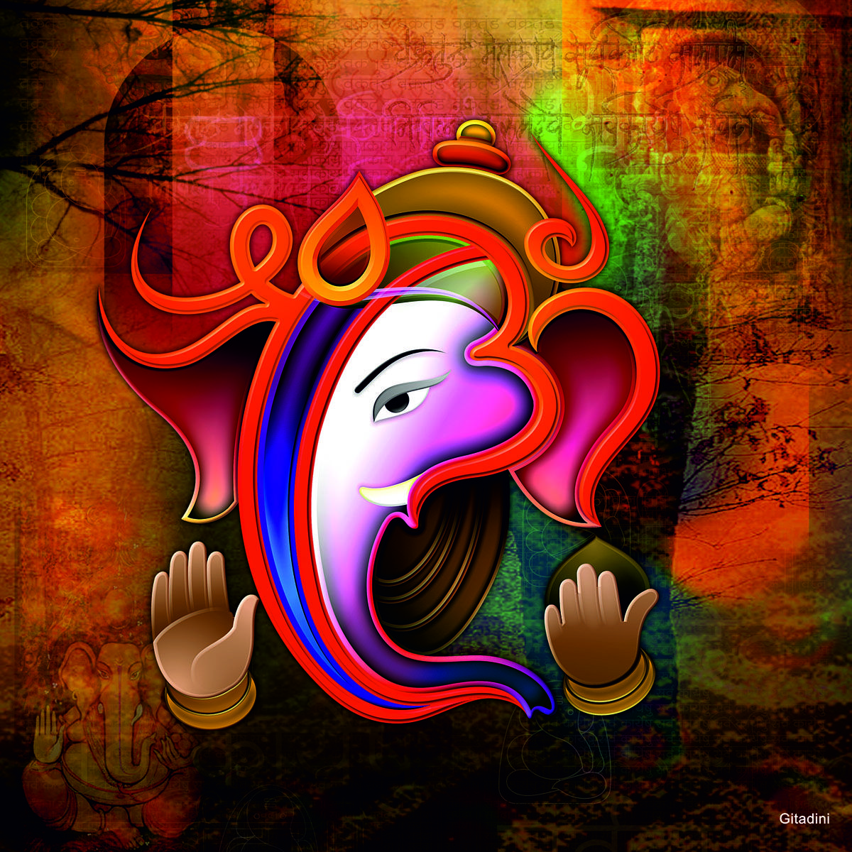 Canvas Wall Art - Ganesh Collage - Gitadini | Ganesha ... Canvas Wall Art - Ganesh Collage - Gitadini | Ganesha ...