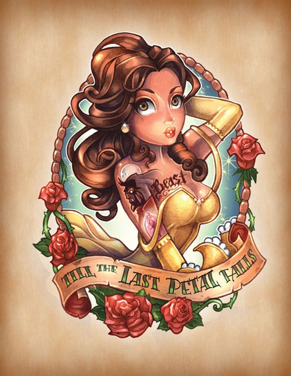 disney princesses as tattooed pin ups tattoos pinterest disney