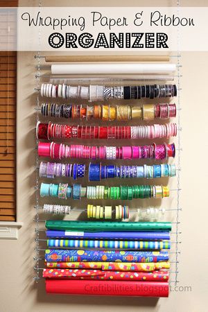 Love this idea! Wrapping Paper & Ribbon Organizer