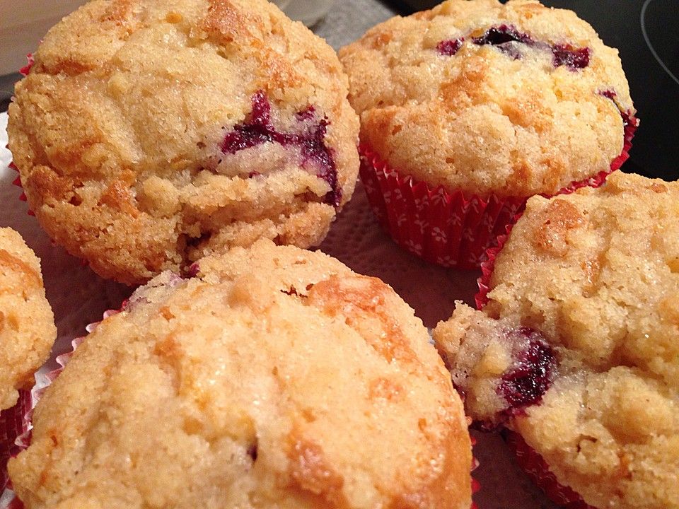 Amerikanische Blaubeermuffins Mit Zimtkruste Rezept