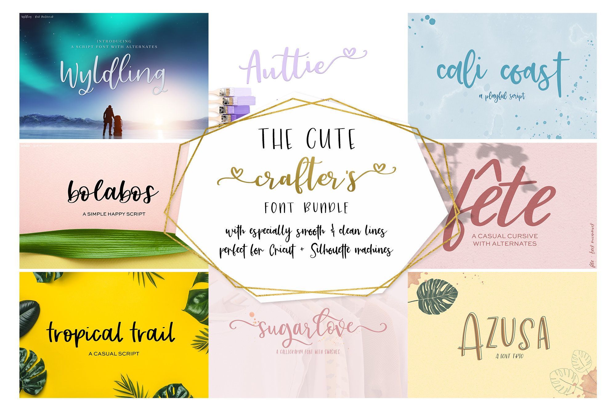 Download The Cute Crafter's Font Bundle - Cricut Fonts - Cursive ...
