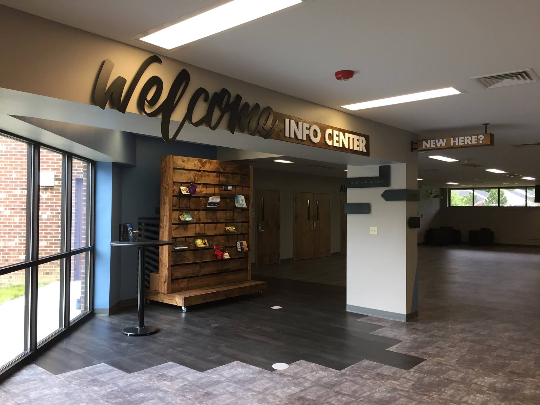 Welcome Signage Church Lobby Church Foyer Church Interior Design welcome-center-signage-church-interior-design-church-foyer-church