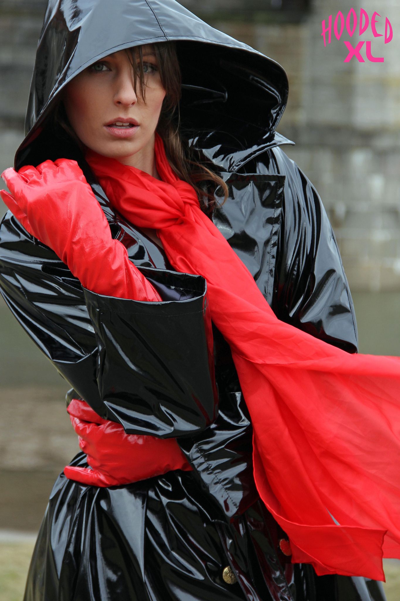 black raincoat Vinyl Raincoat, Plastic Raincoat, Pvc Raincoat, Hooded ...