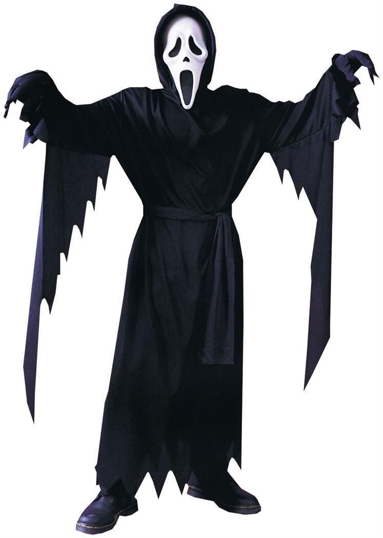 Boys Girls Kids Childs Scream Robe and Mask Halloween Fancy Dress Costume Outfit