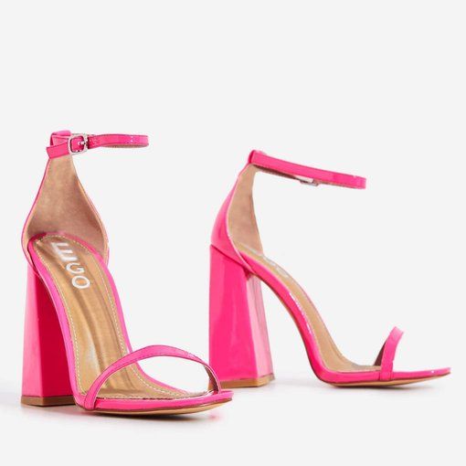 neon block heels