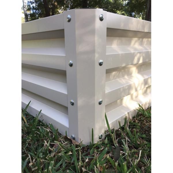 Stratco 35 in. x 12 in. Beige Metal Raised Garden Bed RGB1 The Home