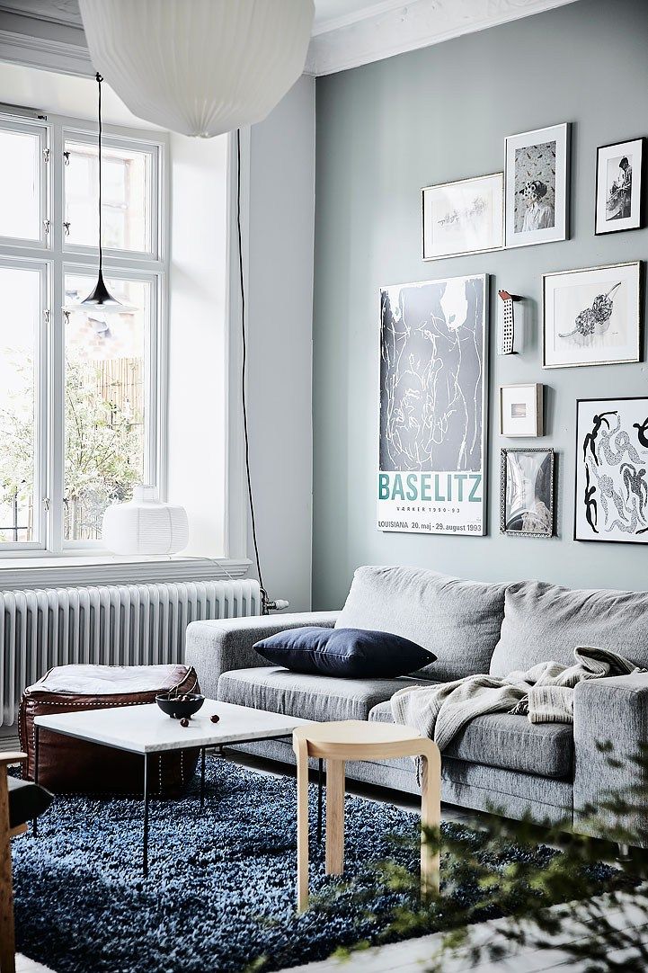 Cálidos detalles en un piso nórdico Pared azul, Decoracion pisos - decoracion de pisos Cálidos detalles en un piso nórdico Pared azul, Decoracion pisos - decoracion de pisos