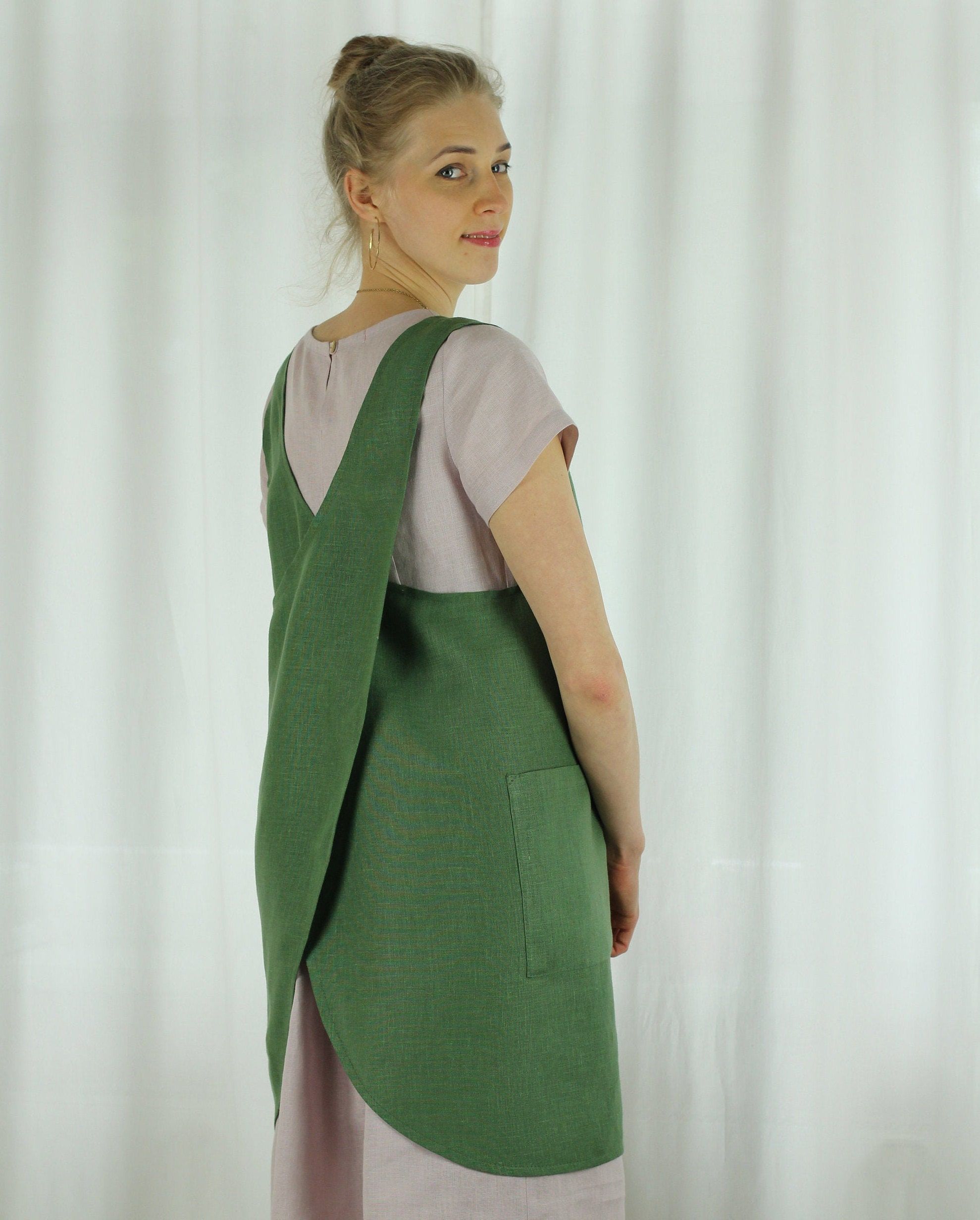 Linen Apron Japanese Cross Back Apron Cross Back Linen Apron Linen Apron Japanese Cross Back Apron Cross Back Linen Apron