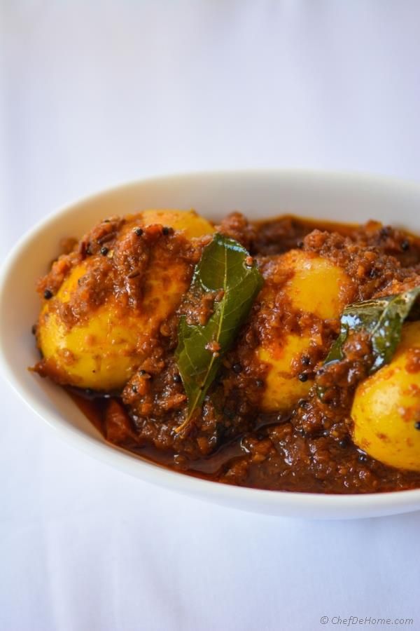 Andhra-Style Spicy Egg Curry Recipe | ChefDeHome.com | Indian food
