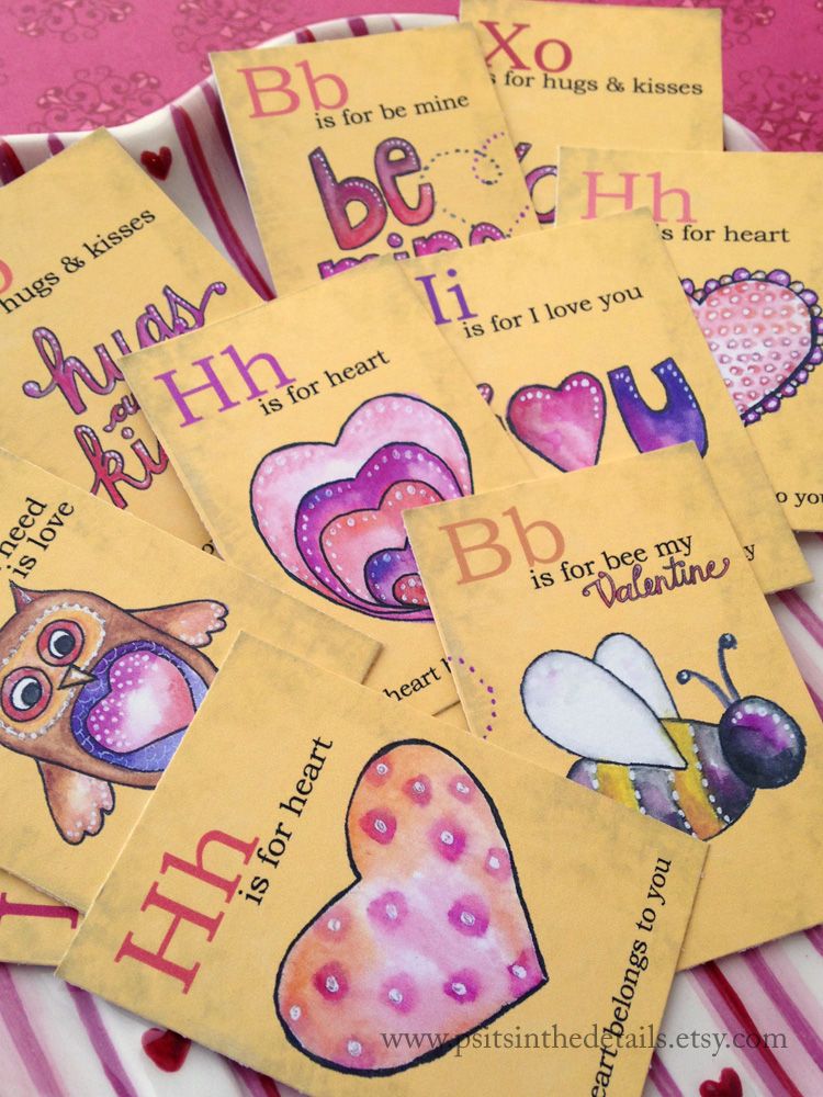 valentine mini flash cards heart be my valentine