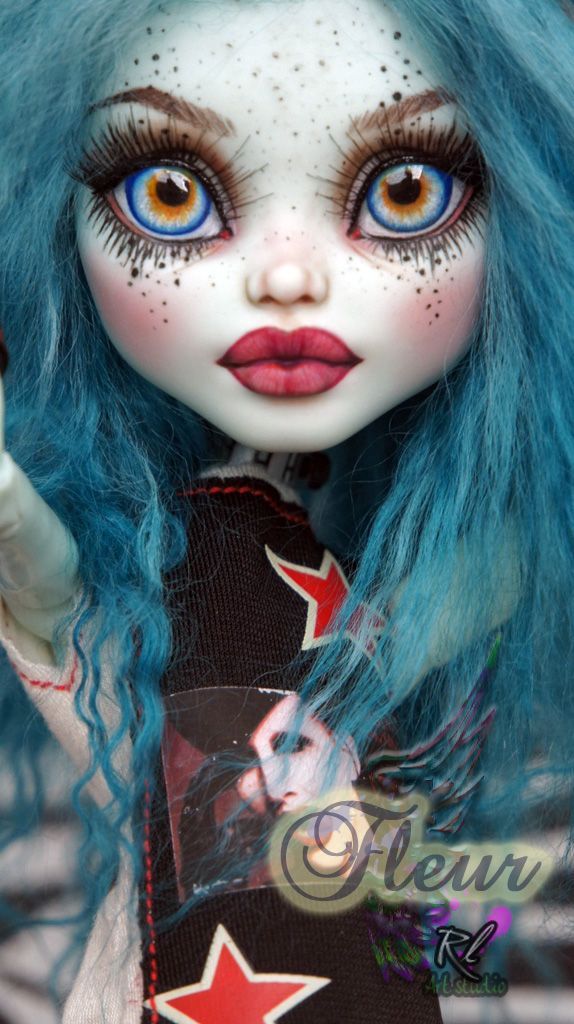 ~ ~ Флер Монстр высокой Frankie Stein 17 дюймов перекрасить по RogueLively #ooakmonsterhigh