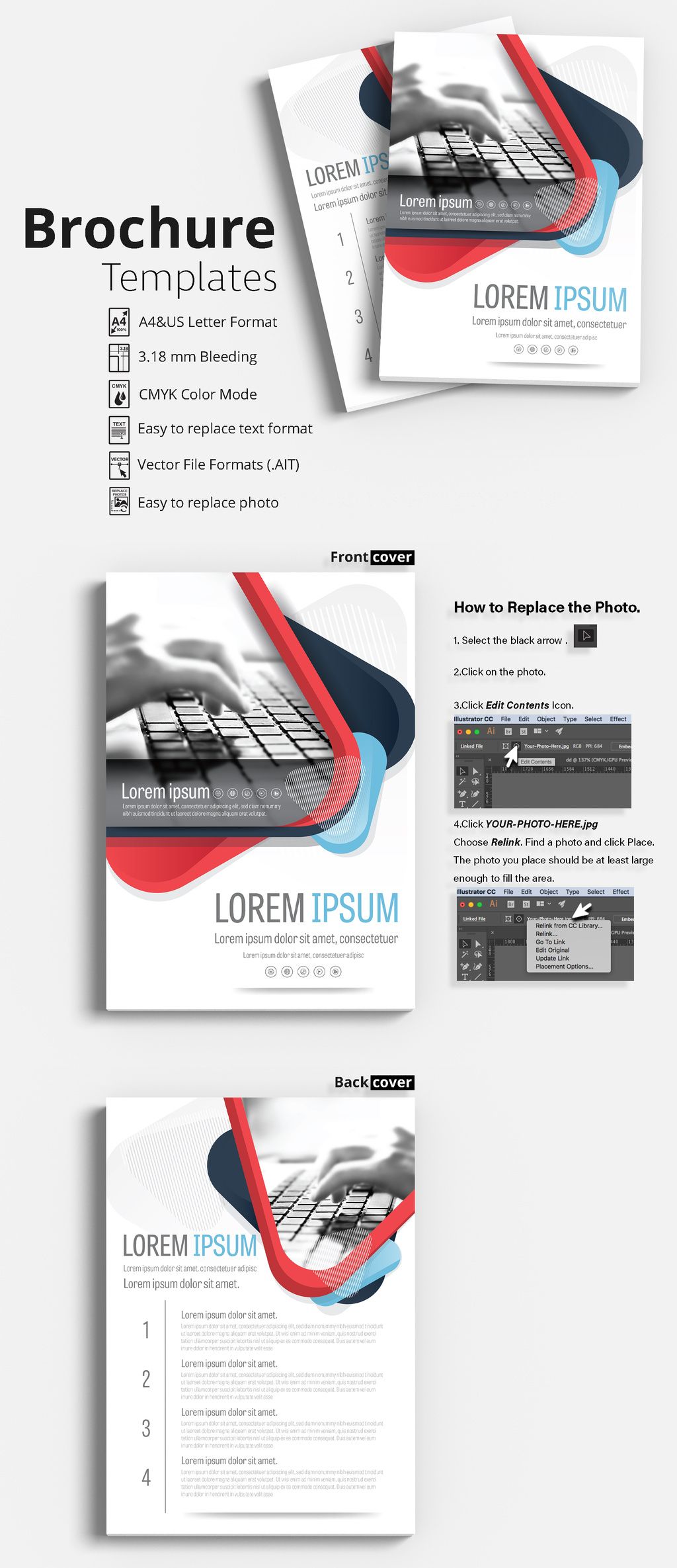 flyer brochure layout with red and blue accents 1 flyer flyer accents