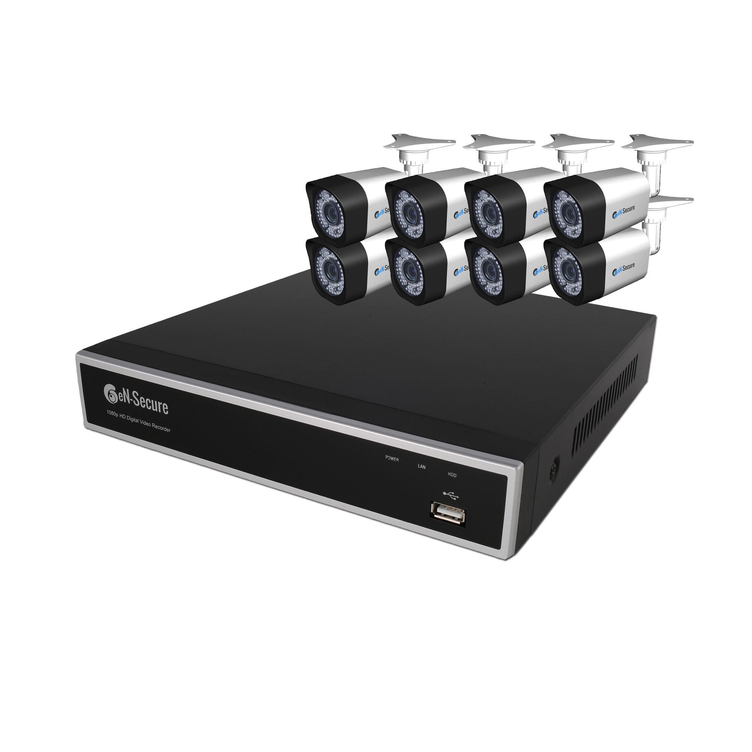 En Secure 8 channel DVR Cctv Kit with 8 Bullet Cameras En Secure 8 channel DVR Cctv Kit with 8 Bullet Cameras