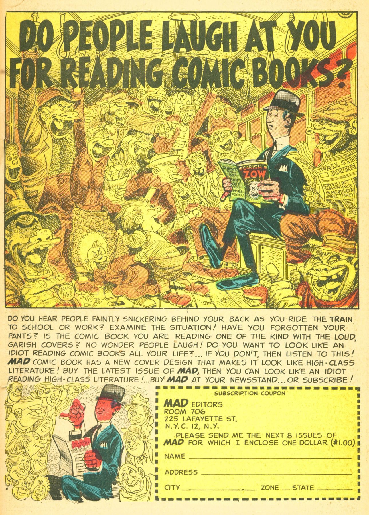 Mad ad Book humor Vintage comic books Mad ads