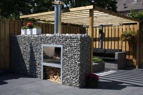 Pin on Projets à essayer Gabion fireplace at the beach house | Barbecue design