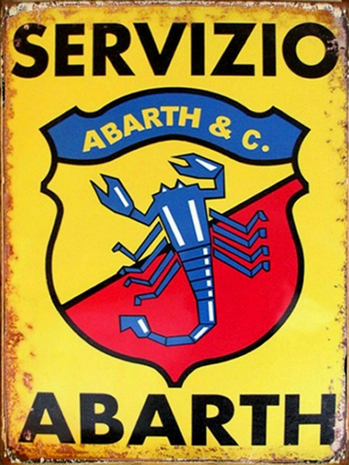 Abarth Servizio Garage Workshop Metal Wall Art Italia Decor Sign Plaque Man Cave Retro Vintage Sign Approx 8 X 6 Inches Retro Metal Aluminium アバルト 古い車 スコルピオーネ Abarth Servizio Garage Workshop Metal Wall Art Italia Decor Sign Plaque Man Cave Retro Vintage Sign Approx 8 X 6 Inches Retro Metal Aluminium アバルト 古い車 スコルピオーネ