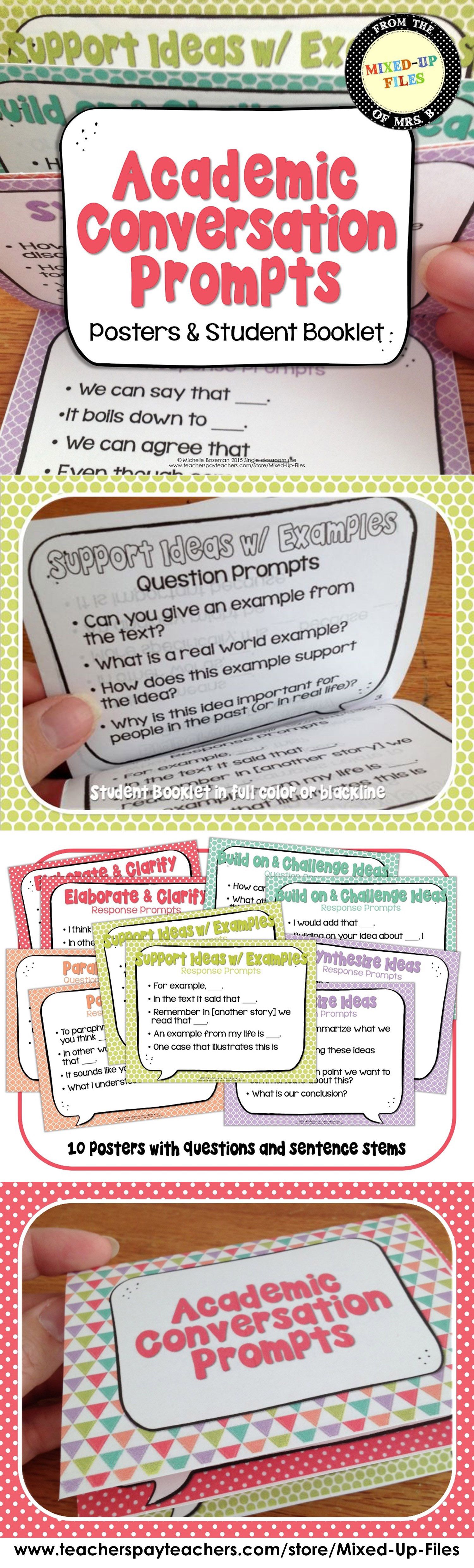 Support academic conversations among your students. These posters and student booklets