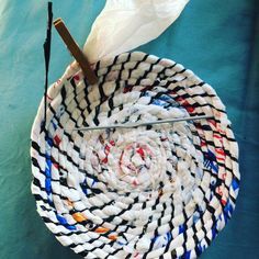 Basket Weaving With Plastic Bags Using Same Technique As Straw Or Hay Recycling Basket Weaving With Plastic Bags Using Same Technique As Straw Or Hay Recycling