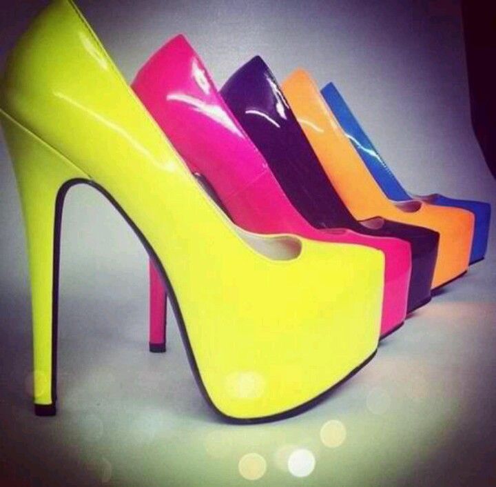 orange and blue pumps