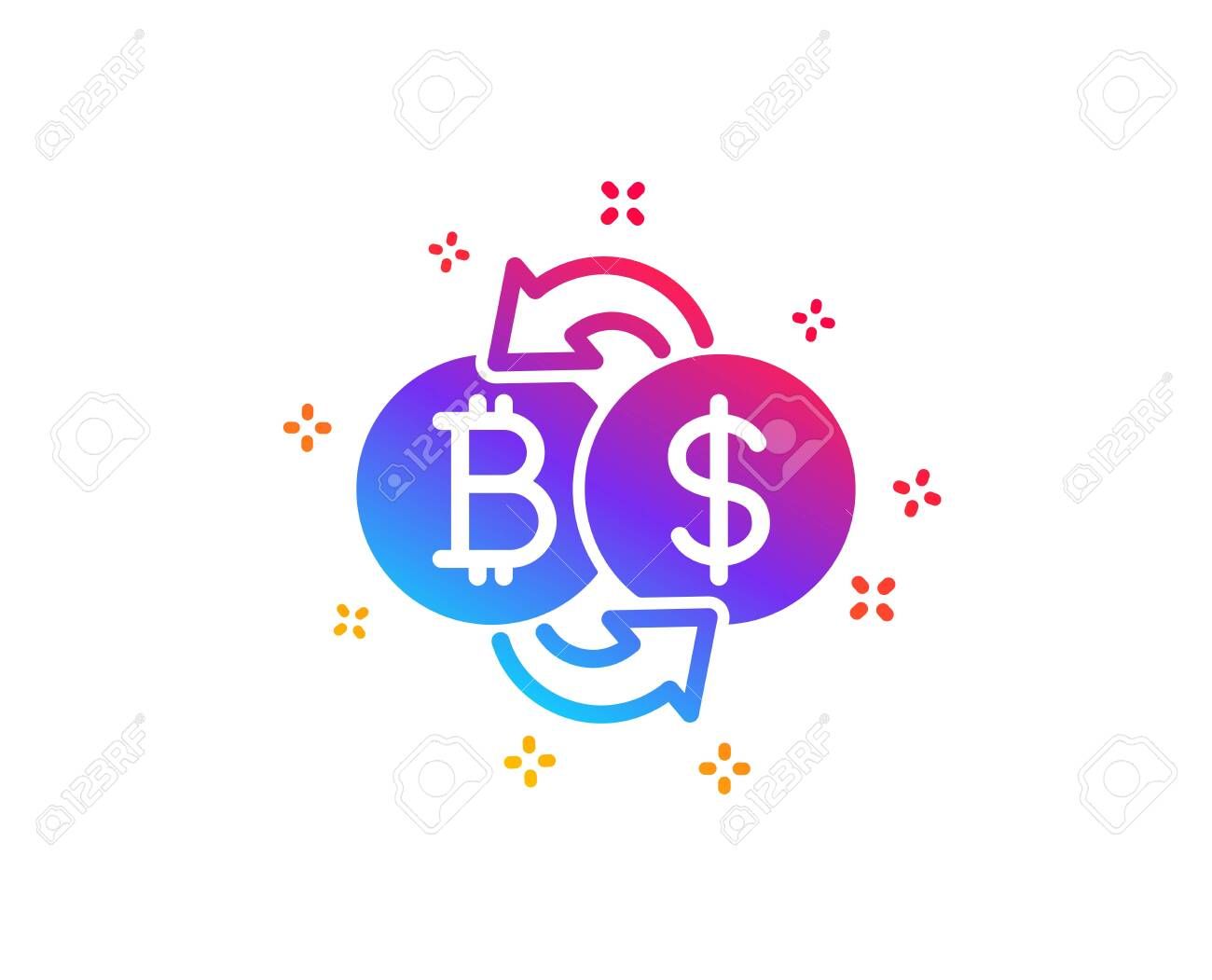 Bitcoin Exchange Icon Cryptocurrency Coin Sign Dollar Money