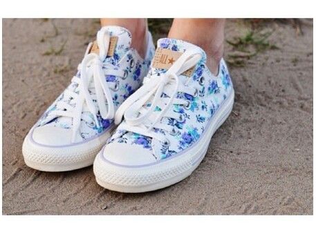 Girly converse | Floral converse, Cute