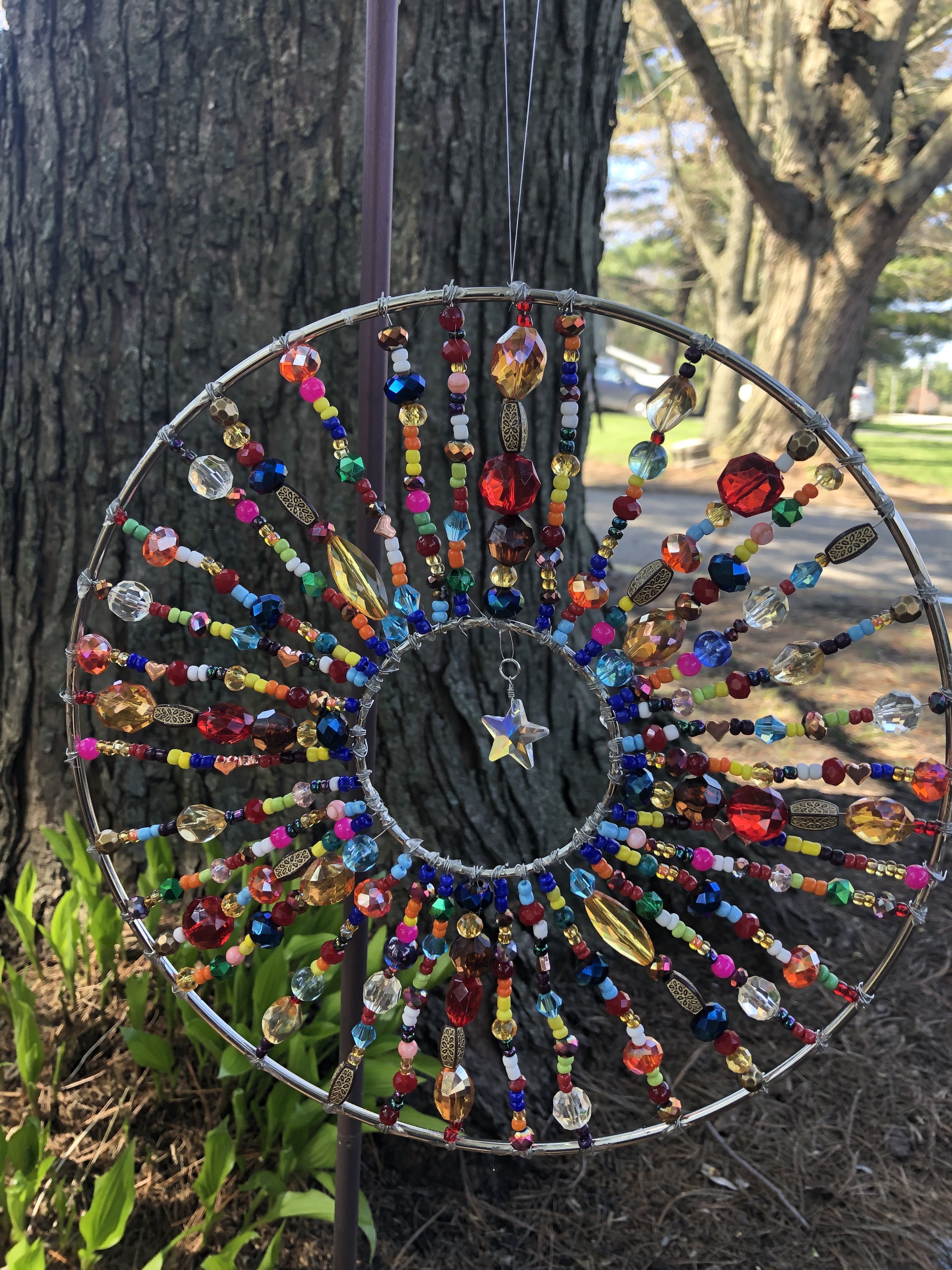 Colorful sun catcher – diy garden - diy garden decor dollar stores