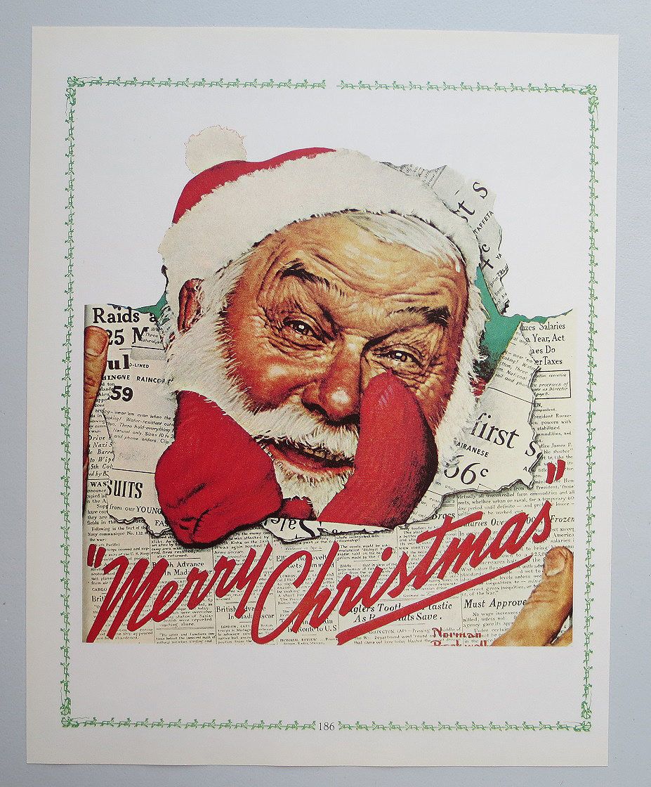 vintage norman rockwell christmas print santa in the news norman rockwell christmas book